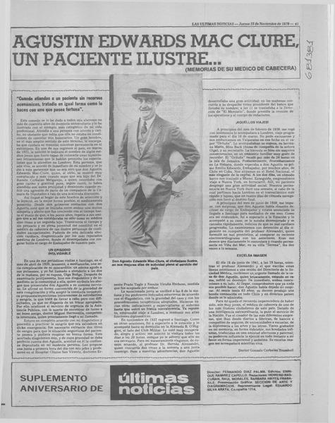 Agustín Edwards Mac Clure, un paciente ilustre --