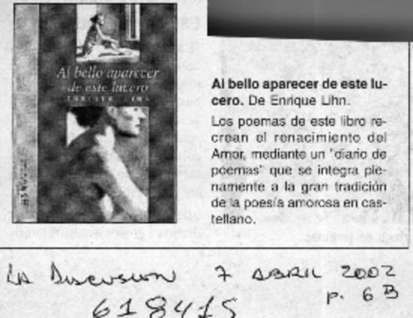 Al bello aparecer de este lucero  [artículo]