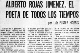 Alberto Rojas Jiménez, el poeta de todos los tiempo