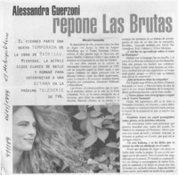 Alejandra Guerzoni repone Las Brutas  [artículo] Marcela Fuentealba