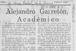 Alejandro Garretón, académico