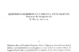 Alfonso Calderón o cuarenta años después