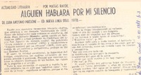 Alguien hablará por mi silencio