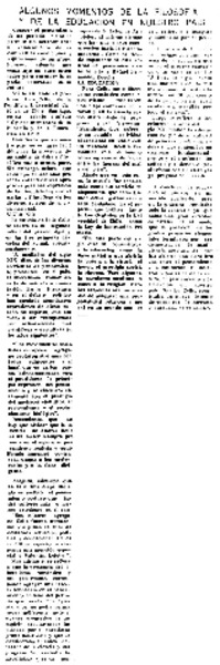 Algunos momentos de la filosofía y de la educación en nuestro país.