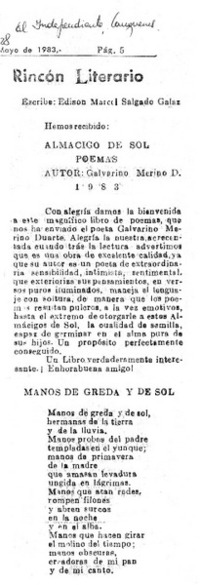 Almácigos de sol poemas