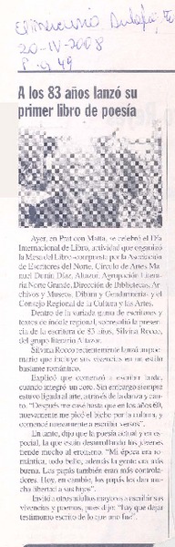 A los 83 años lanzó su primer libro de poesía