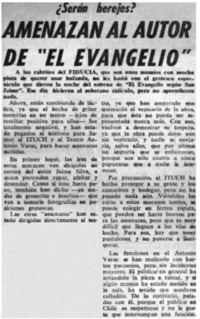 Amenazan al autor de "el avangelio".