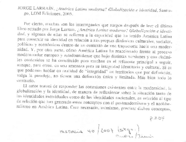 ¿América Latina Moderna? Globalización e identidad