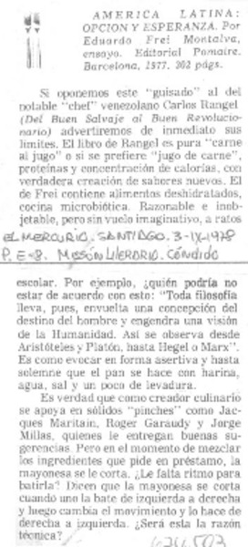 America Latina, opción y esperanza.