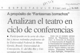 Analizan el teatro en ciclo de conferencias.