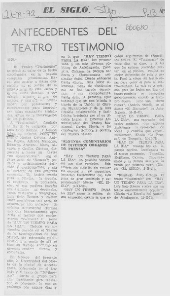 Antecedentes del teatro testimonio.