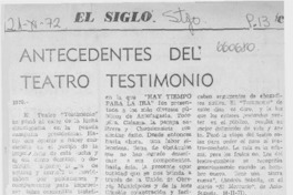 Antecedentes del teatro testimonio.