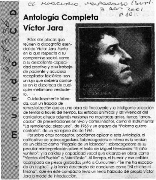 Antología completa Víctor Jara  [artículo]