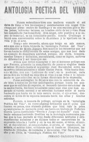 Antología poética del vino