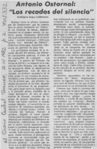 Antonio Ostornol, "Los recodos del silencio"