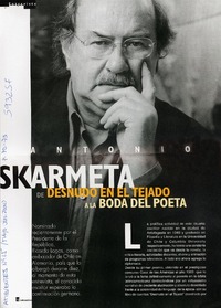 Antonio Skármeta de desnudo en el tejado a la boda del poeta  [artículo]