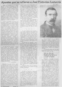 Apuntes que se referían a José Victorino Lastarria