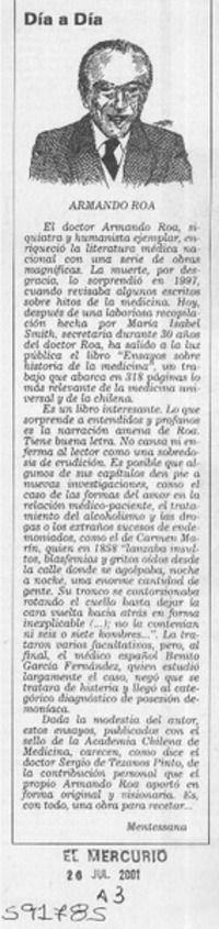 Armando Roa  [artículo] Mentessana