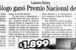 Arqueólogo ganó Premio Nacional de Historia  [artículo]