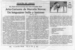 Arte-cortante de Marcelo Novoa, un lenguajear bello y lustroso  [artículo] Yanko González Cangas.
