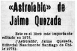 Atrolabio" de Jaime Quezada