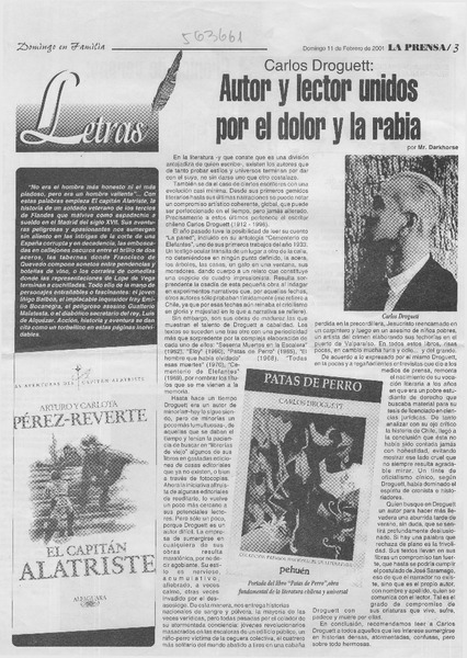 Autor y lector unidos por el dolor y la rabia