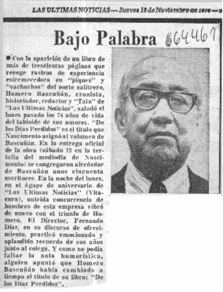 Bajo palabra.  [artículo]