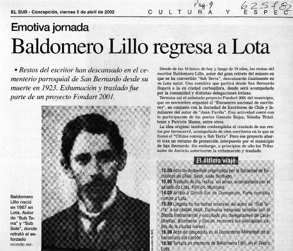 Baldomero Lillo regresa a Lota  [artículo]
