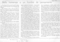 Bello homenaje a un hombre de pensamiento