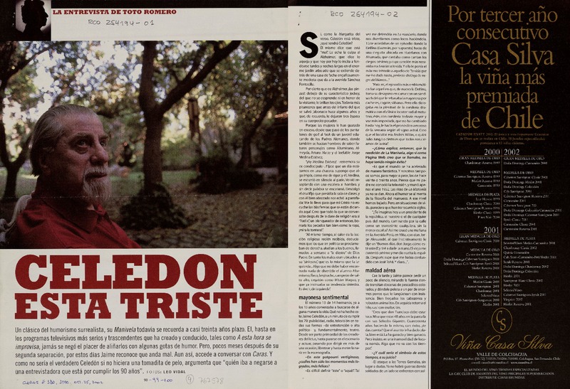 Celedon esta triste  [artículo] Toto Romero.