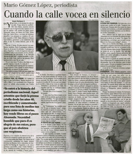 Cuando la calle vocea en silencio : [entrevistas]