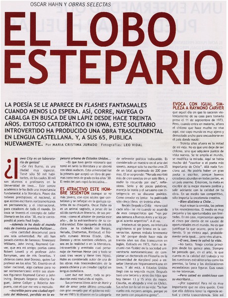 El lobo estepario : [entrevistas]