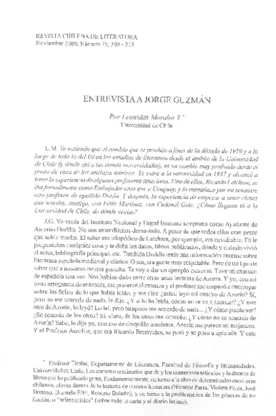 Entrevista a Jorge Guzmán (entrevista)