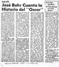 José Bohr cuenta la historia del "Oscar".