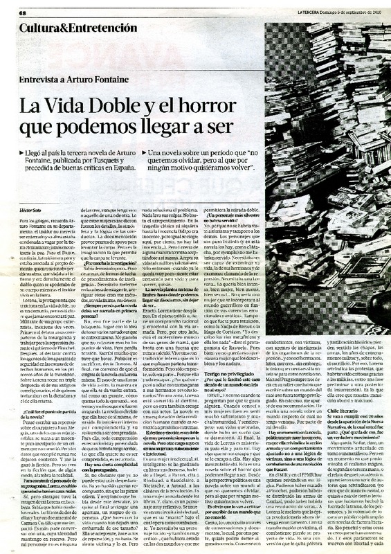 La vida doble y el horror que podemos llegar a ser (enrevista)  [artículo] Héctor Soto.