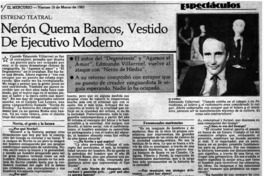 Nerón quema bancos, vestido de ejecutivo moderno : [entrevistas]