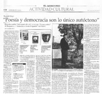 Poesía y democracia son lo único autóctono [entrevista]