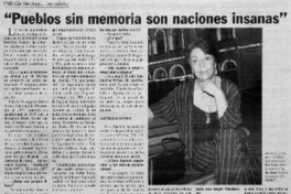 Pueblos sin memoria son naciones insanas": [entrevista]