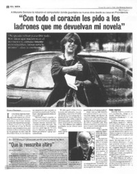 "Con todo el corazón les pido a los ladrones que me devuelvan mi novela" [entrevista]