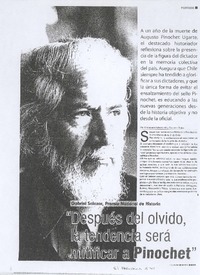 &#34;Después del olvido, la tendencia será mitificar a Pinochet&#34; (entrevista)
