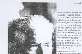 &#34;Después del olvido, la tendencia será mitificar a Pinochet&#34; (entrevista)