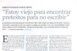 "Estoy viejo para encontrar pretextos para no escribir" (entrevista)