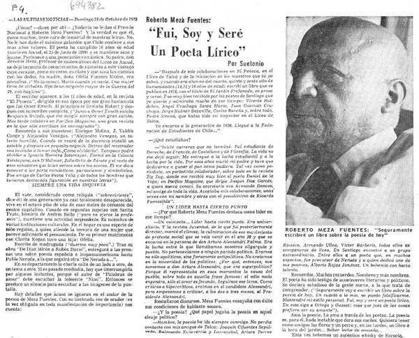"Fuí, Soy y seré un poeta lírico" : [Entrevista]