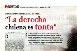 "La derecha chilena es tonta" [entrevista]  [artículo] Libio Pérez.