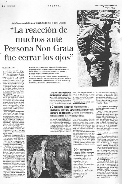 "La reacción de muchos ante Persona non grata fue cerrar los ojos (entrevista)