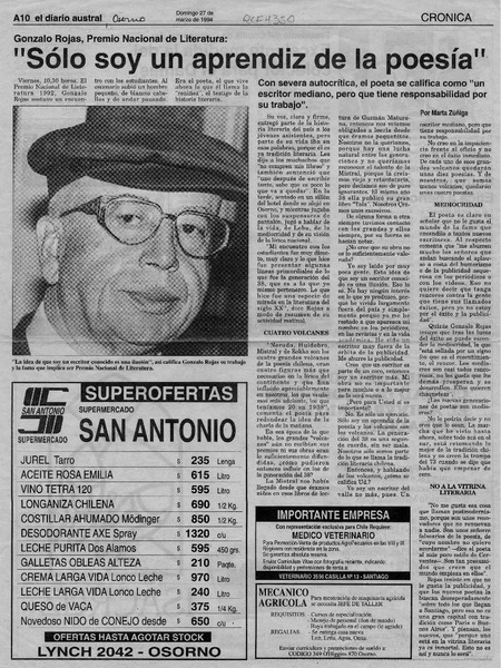 "Sólo soy un aprendiz de la poesía" (entrevista)