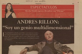 "soy un genio multidimensional" [entrevista] [artículo] Mariela Suárez V.