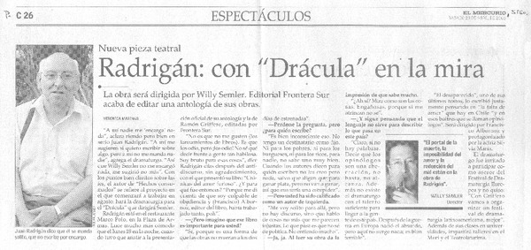 Radrigán: con "Drácula" en la mira (entrevistas)