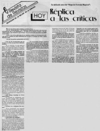 Réplica a las críticas