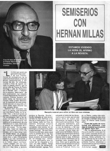 Semiserios con Hernán Millas: [entrevista]